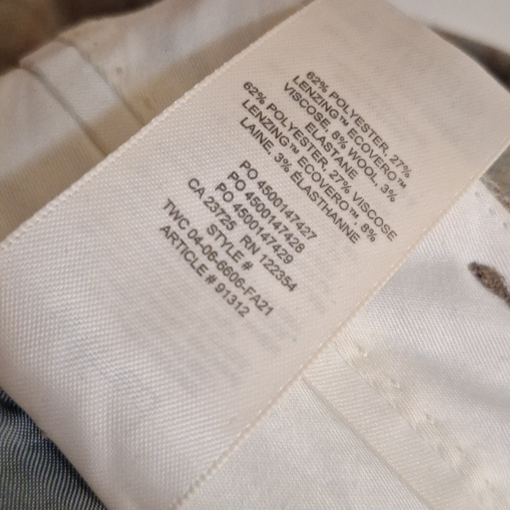 Aritzia Wilfred Tie Front Pants Wool Blend Plaid (Missing Tie) SZ 0 - Picture 6 of 6